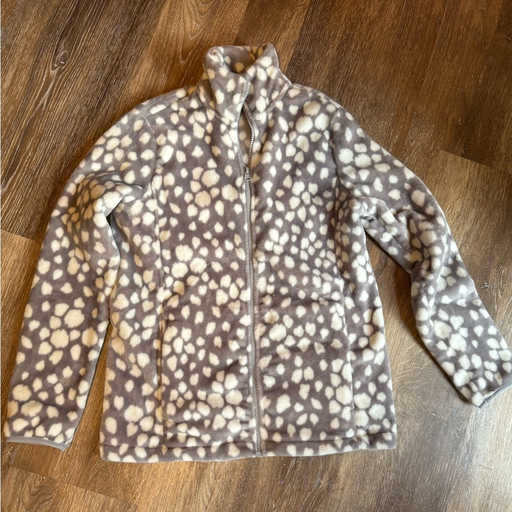 Lands End S 6-8 front zip‎ fleece jacket!